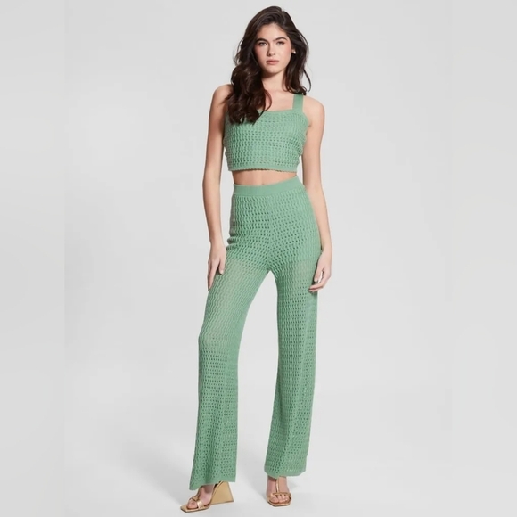 GUESS Yasmina Tie-Back Crop Top – Vital Green – NWT – Size XL - Picture 5 of 10